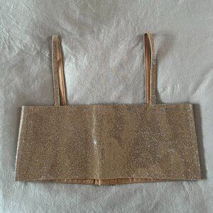 12th Tribe Shira Bronze Rhinestone Crop Top